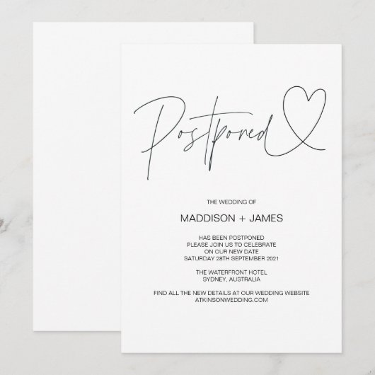 Elegante bruiloft uitgestelde notities Verander de Kaart (Voorkant / Achterkant)