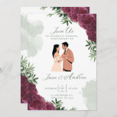 Elegante bruiloft uitnodiging (Voorkant / Achterkant)