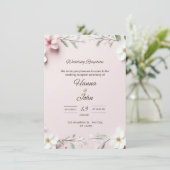 Elegante  bruiloft uitnodiging (Staand voorkant)