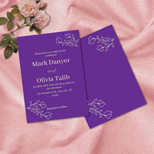 Elegante bruiloft Uitnodiging