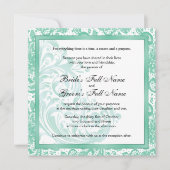 Elegante bruiloft uitnodiging - Aquamarijn (Voorkant)