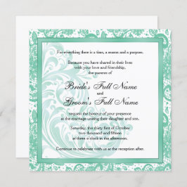 Elegante bruiloft uitnodiging - Aquamarijn