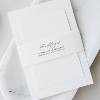 Elegante Bruiloft Uitnodiging Belly Band met Scrip Uitnodigingen Wikkel
