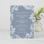 Elegante bruiloft uitnodiging | Bladeren | Dusty B (Staand voorkant)