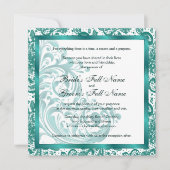 Elegante bruiloft uitnodiging - Blauwgroen (Voorkant)