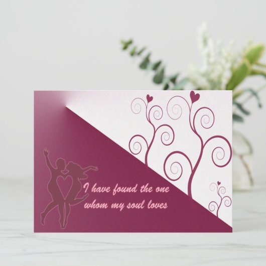 Elegante bruiloft uitnodiging citaten kaart (Staand voorkant)