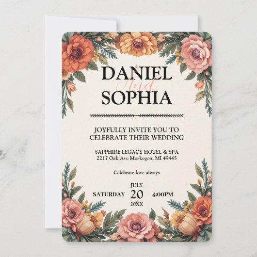 Elegante bruiloft uitnodiging Design (Voorkant)