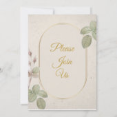 Elegante bruiloft uitnodiging, eenvoudige bloemen kaart (Achterkant)