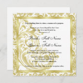 Elegante bruiloft uitnodiging - Goud (Voorkant / Achterkant)