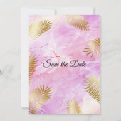 Elegante bruiloft uitnodiging, goud, roze gemarmer kaart (Achterkant)