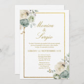 Elegante bruiloft uitnodiging in het Spaans (Voorkant / Achterkant)