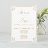 Elegante bruiloft uitnodiging in het Spaans (Staand voorkant)