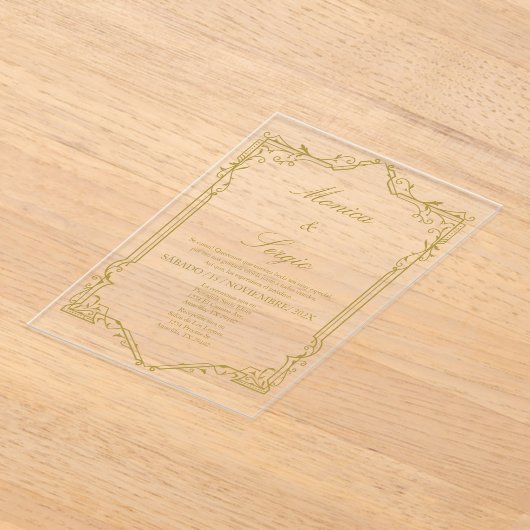 Elegante bruiloft uitnodiging in het Spaans (Laagn)