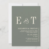 Elegante bruiloft uitnodiging in minimalistische s (Voorkant)
