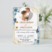 Elegante  bruiloft uitnodiging, kaart (Staand voorkant)