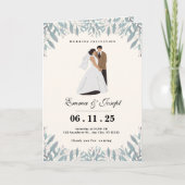Elegante bruiloft uitnodiging Kaart met bruid en b (Voorkant)