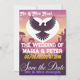 Elegante bruiloft uitnodiging Kaart met een hart-v