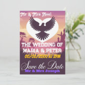 Elegante bruiloft uitnodiging Kaart met een hart-v (Staand voorkant)