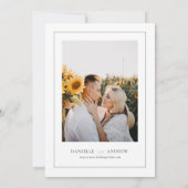 Elegante bruiloft uitnodiging, klassieke moderne b kaart (Achterkant)