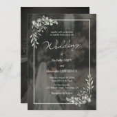 Elegante bruiloft uitnodiging met Eucalyptus Desig (Voorkant / Achterkant)