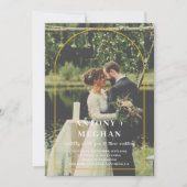 Elegante bruiloft uitnodiging met gouden boog (Voorkant)