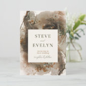 Elegante bruiloft uitnodiging met zachte tinten (Staand voorkant)