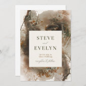 Elegante bruiloft uitnodiging met zachte tinten (Voorkant / Achterkant)