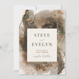 Elegante bruiloft uitnodiging met zachte tinten