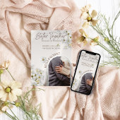 Elegante bruiloft uitnodiging met zilveren glitter