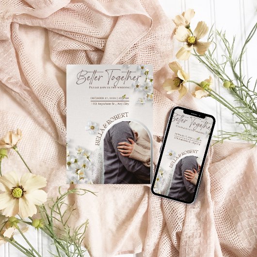 Elegante bruiloft uitnodiging met zilveren glitter