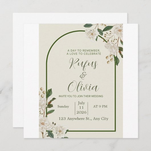 Elegante bruiloft uitnodiging ontwerp – gepersonal (Voorkant / Achterkant)