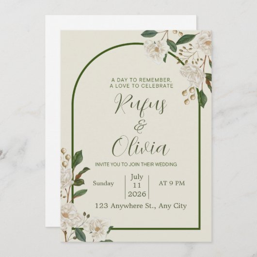 Elegante bruiloft uitnodiging ontwerp – gepersonal (Voorkant / Achterkant)