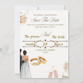 Elegante bruiloft uitnodiging ontwerp - tijdloze s (Voorkant)