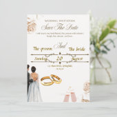 Elegante bruiloft uitnodiging ontwerp - tijdloze s (Staand voorkant)