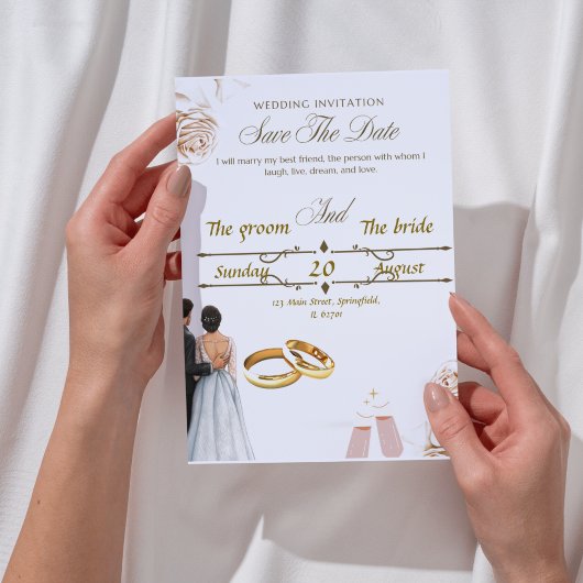 Elegante bruiloft uitnodiging ontwerp - tijdloze s