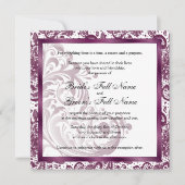 Elegante bruiloft uitnodiging - Paarse (Voorkant)