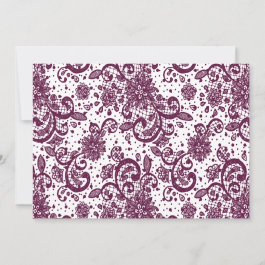 Elegante bruiloft uitnodiging - Paarse 5x7 (Achterkant)