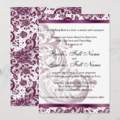 Elegante bruiloft uitnodiging - Paarse 5x7 (Voorkant / Achterkant)