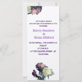 Elegante bruiloft uitnodiging pioen bloemen (Achterkant)