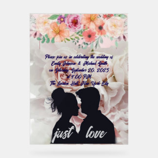 Elegante bruiloft uitnodiging Sjabloon Acryl Bord