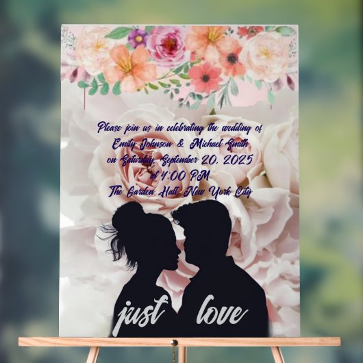 Elegante bruiloft uitnodiging Sjabloon Acryl Bord (Neutraal)