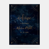 Elegante bruiloft uitnodiging sterrennacht bruilof acryl bord (Voorkant)