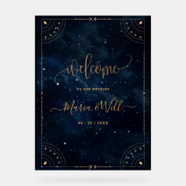 Elegante bruiloft uitnodiging sterrennacht bruilof acryl bord