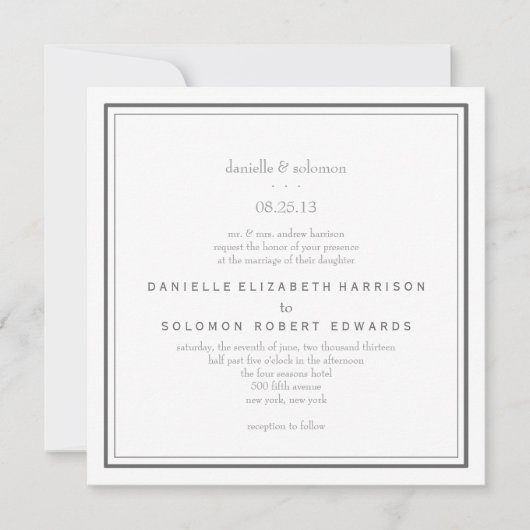 Elegante bruiloft uitnodiging - Verander achtergro (Voorkant)