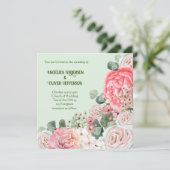 Elegante bruiloft uitnodiging Waterverf bloemen (Staand voorkant)