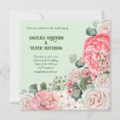 Elegante bruiloft uitnodiging Waterverf bloemen (Voorkant)