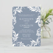 Elegante bruiloft uitnodiging | Wijnstokken (Dusty (Staand voorkant)