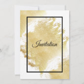 Elegante bruiloft uitnodiging, wit en goud kaart (Achterkant)