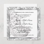 Elegante bruiloft uitnodiging - Zilver (Voorkant / Achterkant)