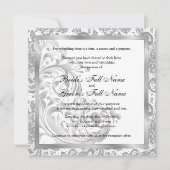 Elegante bruiloft uitnodiging - Zilver (Voorkant)